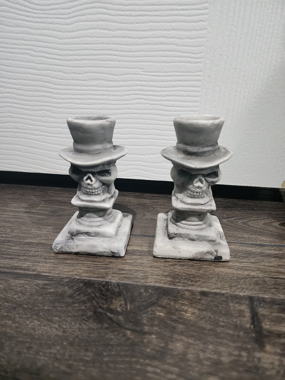 Vintage Magic creations skull candlestick holders